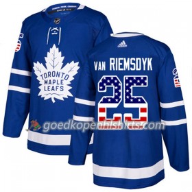 Toronto Maple Leafs James Van Riemsdyk 25 Adidas 2017-2018 Blauw USA Flag Fashion Authentic Shirt - Mannen